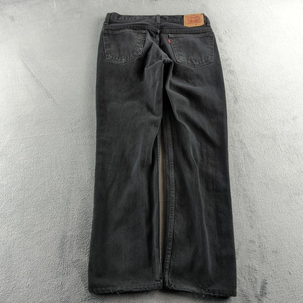 Vintage Levis Jeans 34x34 (Fits 32x30) Black Slim Straight Denim Pants Y2K EUC - Picture 2 of 12